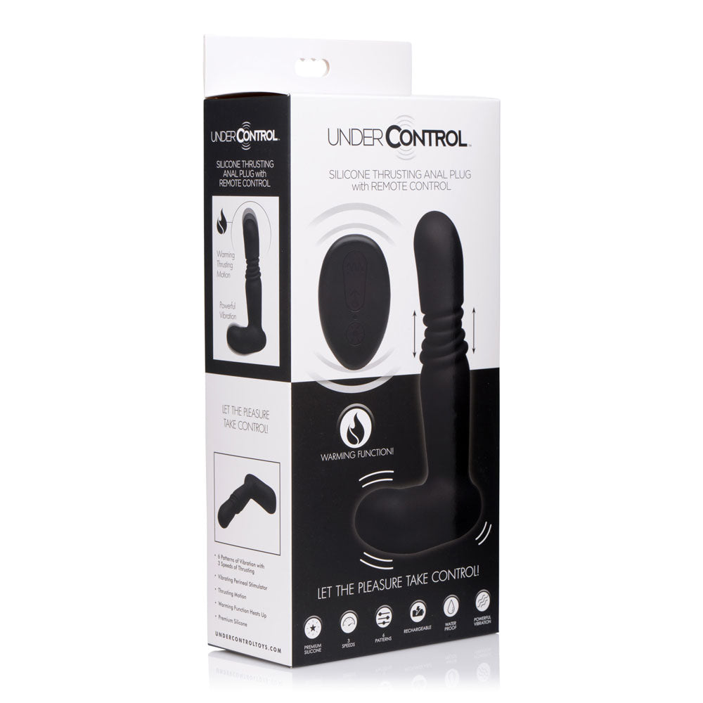 Silicone Thrusting Anal Plug With Remote Control by XR Brands from LoveMart Co.