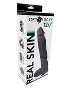 Real Skin 12 Dual Layer Dildo - Dark by Viben from LoveMart Co.