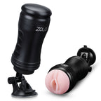 Zolo Solo Flesh Discreet Suction Mounted Masturbator - Black by XGEN from LoveMart Co.