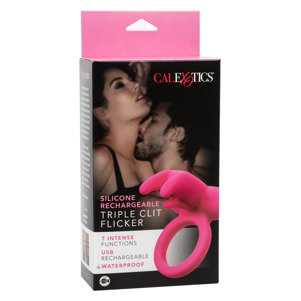 Silicone Rechargeable Triple Clit Flicker by CalExotics from LoveMart Co.