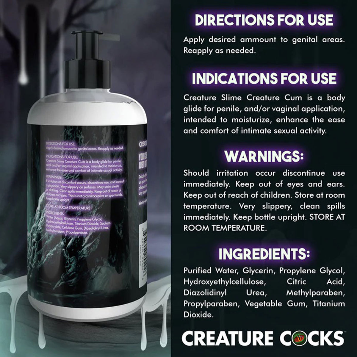 16oz Creature Slime Creature Cum Unscented Jizz - Lubricant by XR Brands from LoveMart Co.
