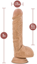 Au Naturel - Big Billy - 9 Inch Dildo - Mocha by Blush from LoveMart Co.