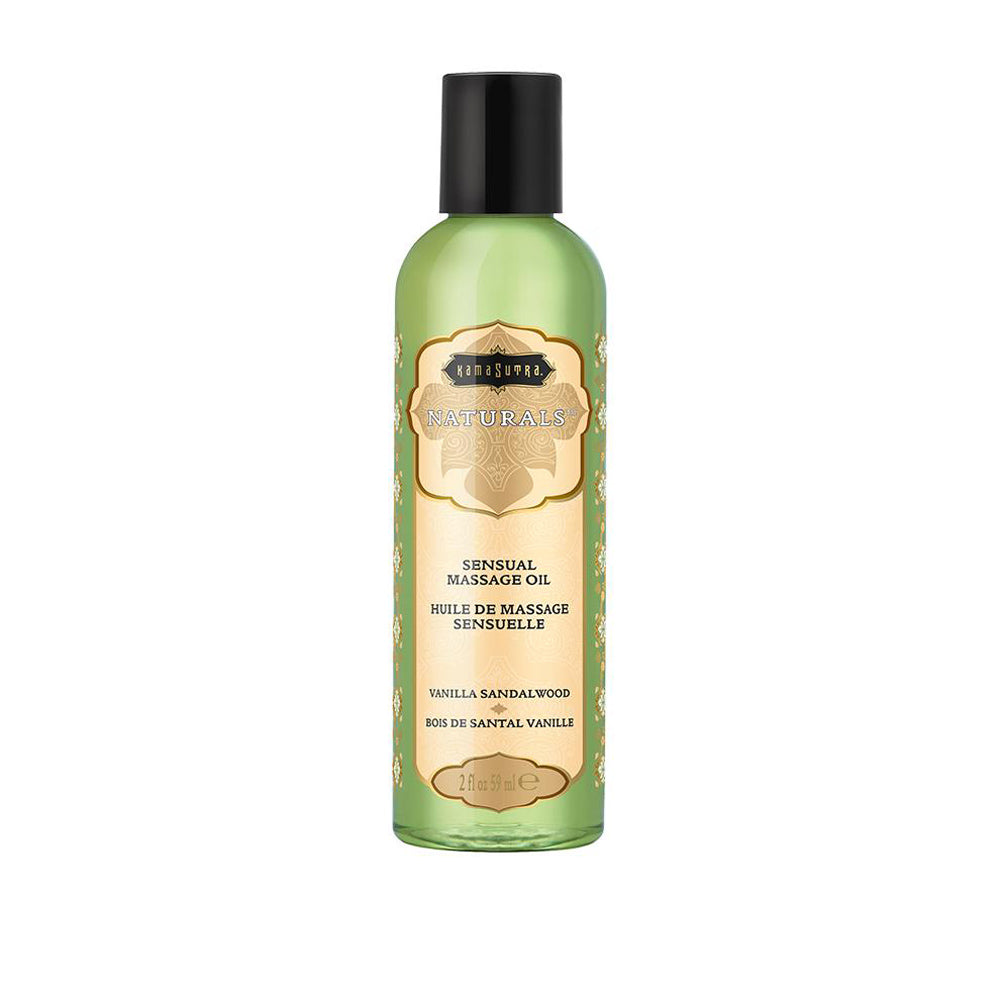 Naturals Massage Oil - Vanilla Sandalwood - 2 Fl Oz (59 ml) by Kama Sutra from LoveMart Co.