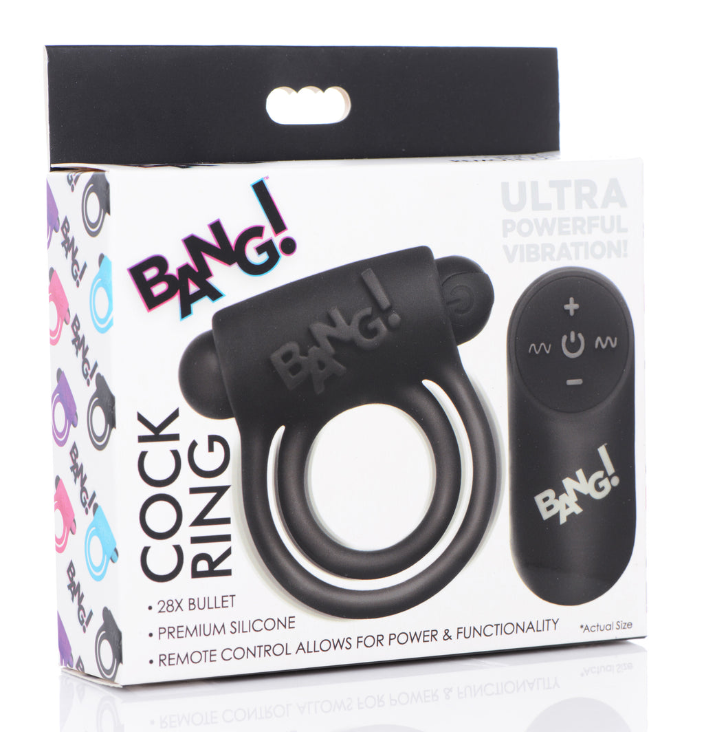 Bang - Silicone Cock Ring and Bullet With Remote Control by XR Brands from LoveMart Co.