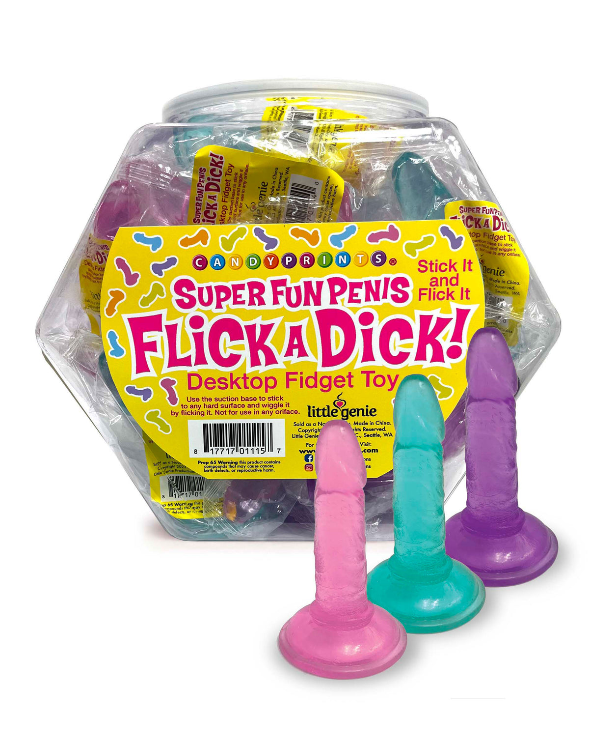 Flick a Dick - Desktop Fidget Toy - Display of 24 by Little Genie from LoveMart Co.