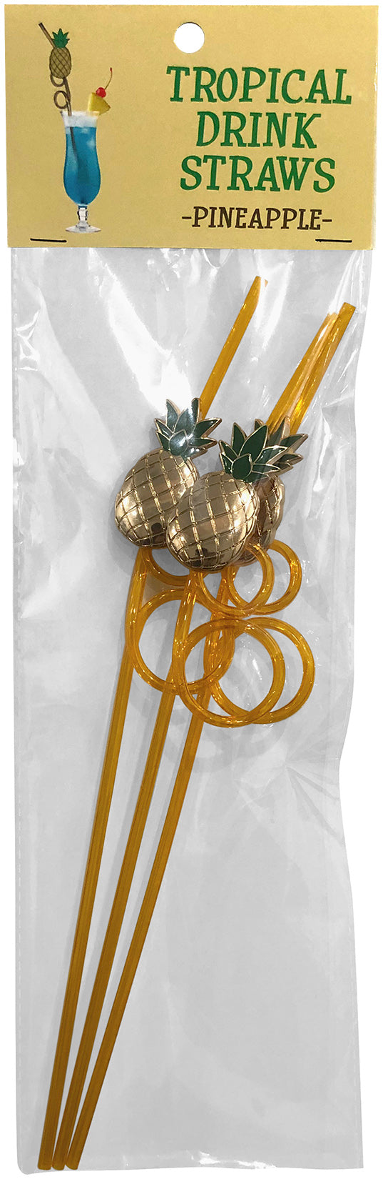 Tropical Drinking Straws - Pineapple - 3 Pack by Kheper Games from LoveMart Co.