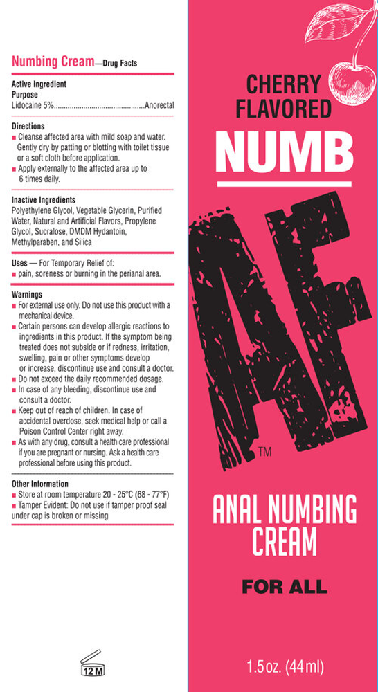 Numb Af - Anal Desensitizer Gel - Cherry - 1.5 Fl Oz by Little Genie from LoveMart Co.