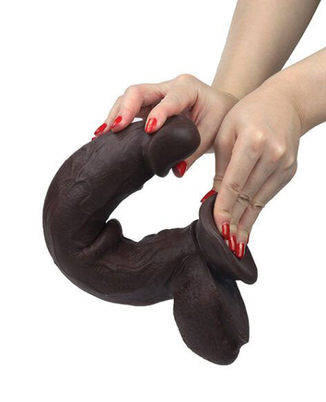 Real Skin 12 Dual Layer Dildo - Dark by Viben from LoveMart Co.