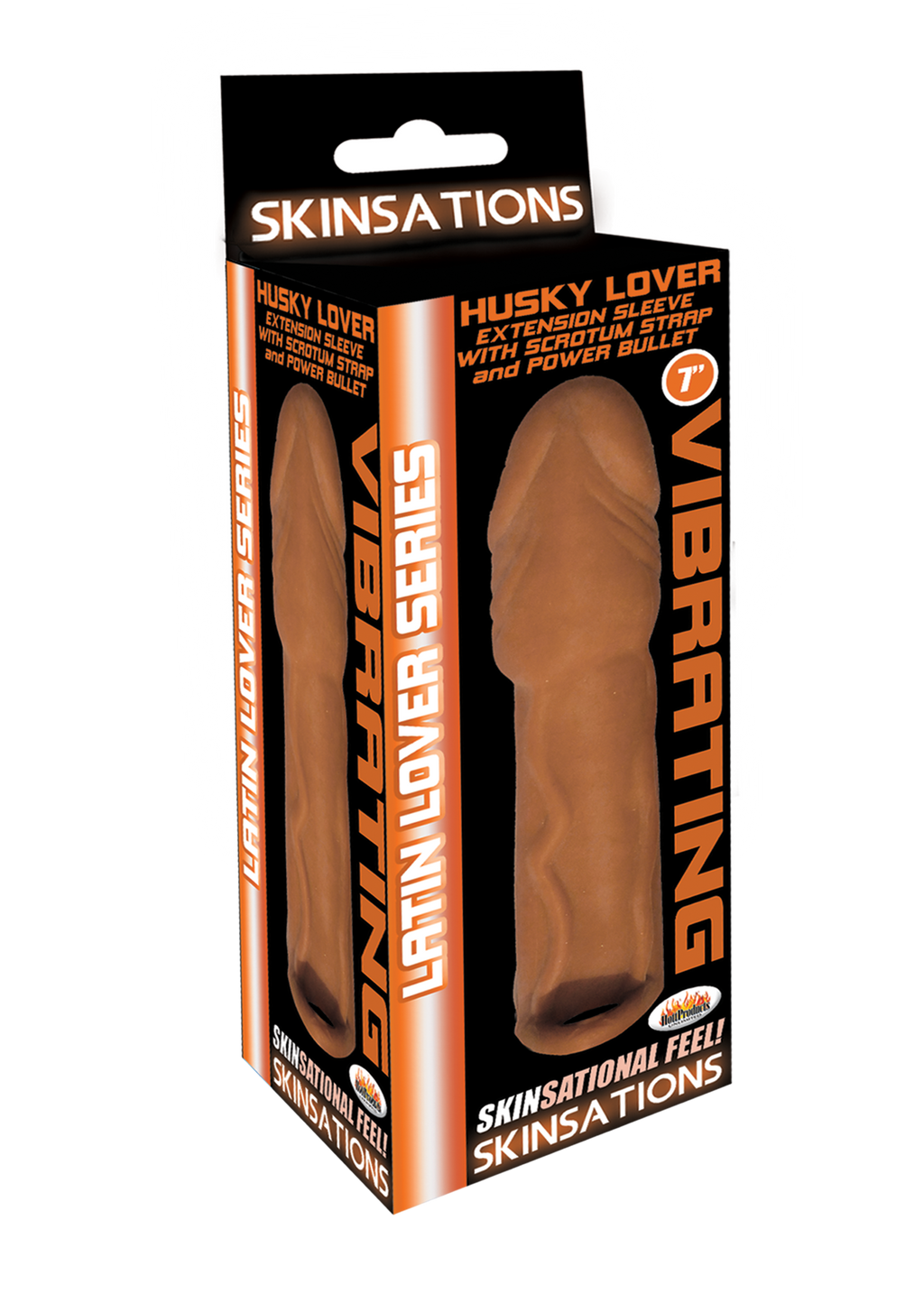 Skinsations Latin Lover Series Husky Lover 7 Inch Vibrating by Hott Products from LoveMart Co.