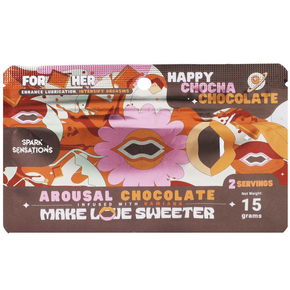 Happy Chocha (Hers) Chocolate - 12 Pack Display by Doc Johnson from LoveMart Co.