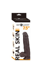 Real Skin 7.5" Dual Layer Dildo - Dark by Viben from LoveMart Co.