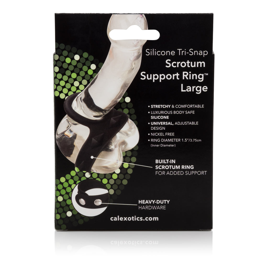 Silicone Tri-Snap Scrotum Support Ring - Large by CalExotics from LoveMart Co.