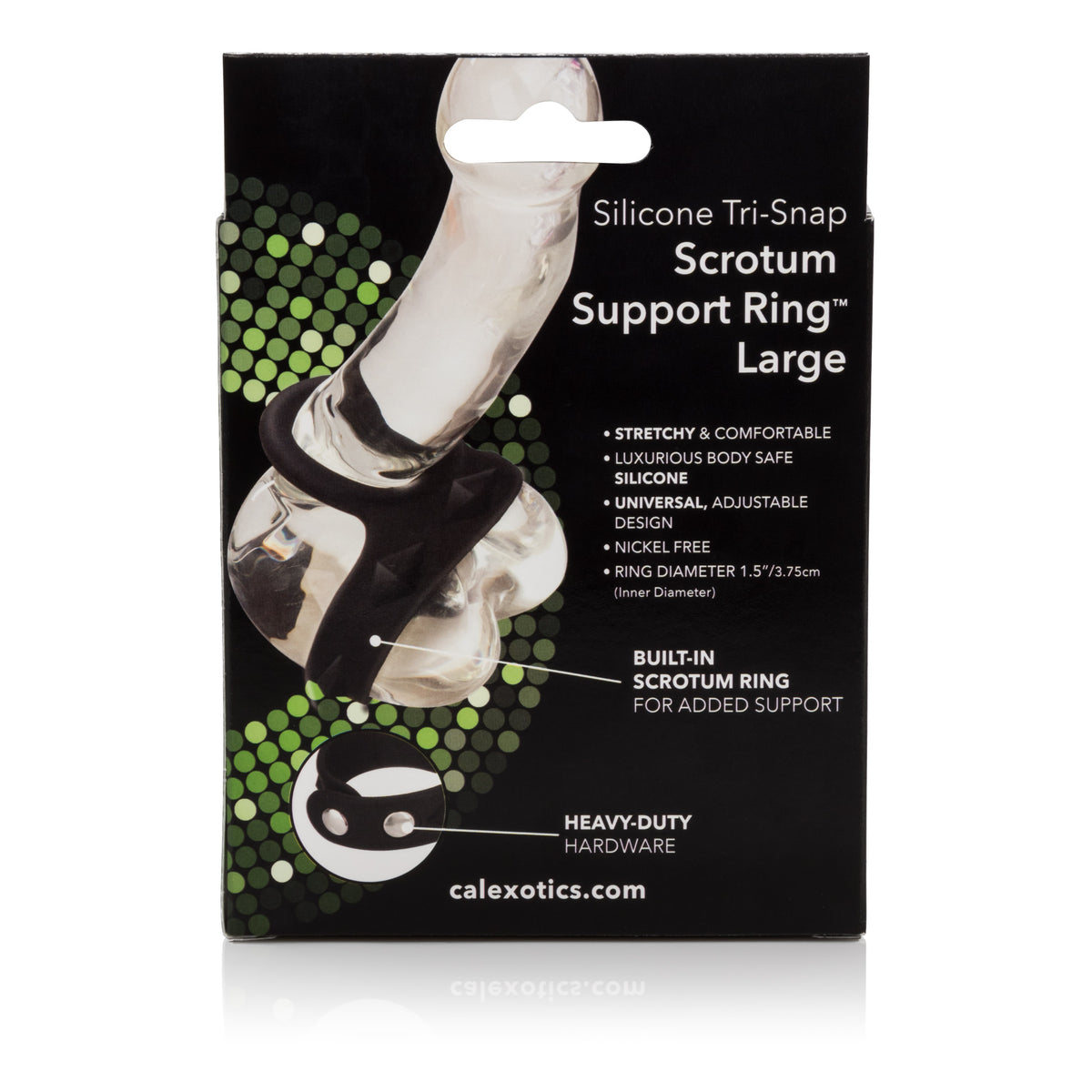 Silicone Tri-Snap Scrotum Support Ring - Large by CalExotics from LoveMart Co.