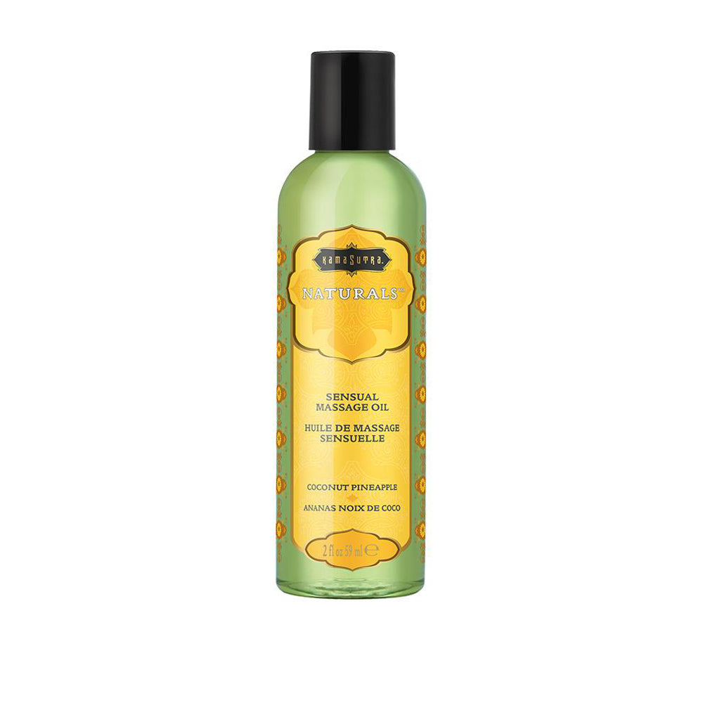 Naturals Massage Oil - Coconut Pineapple - 2 Fl Oz (59 ml) by Kama Sutra from LoveMart Co.