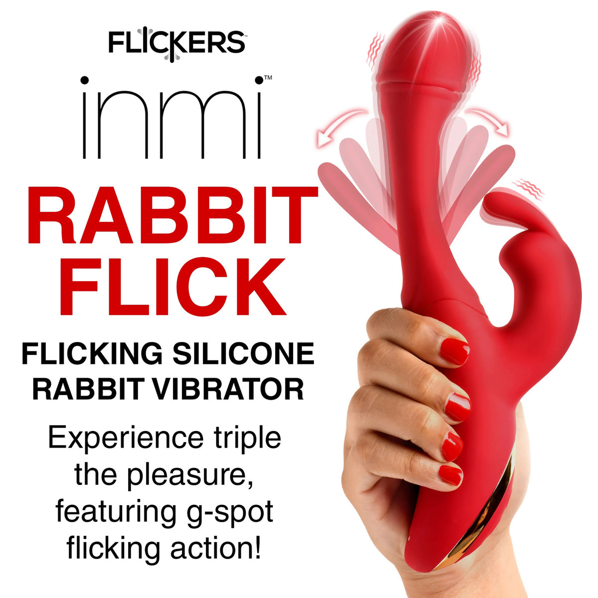 Rabbit Flick Flicking Silicone Rabbit Vibrator by XR Brands from LoveMart Co.