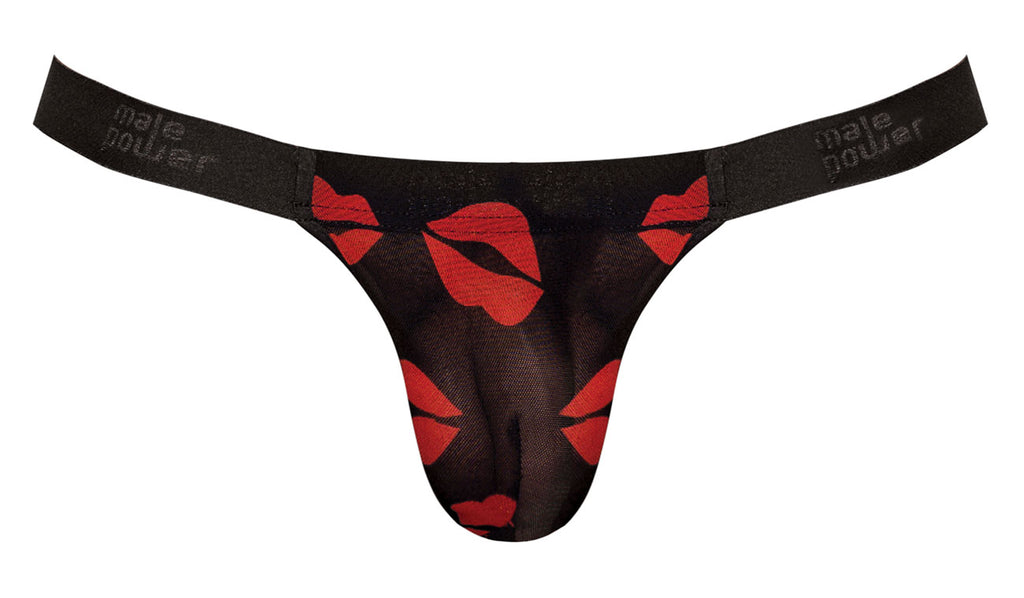 Kiss Me - Micro Thong v - Large/ X-Large - Sheer Lips by Male Power from LoveMart Co.