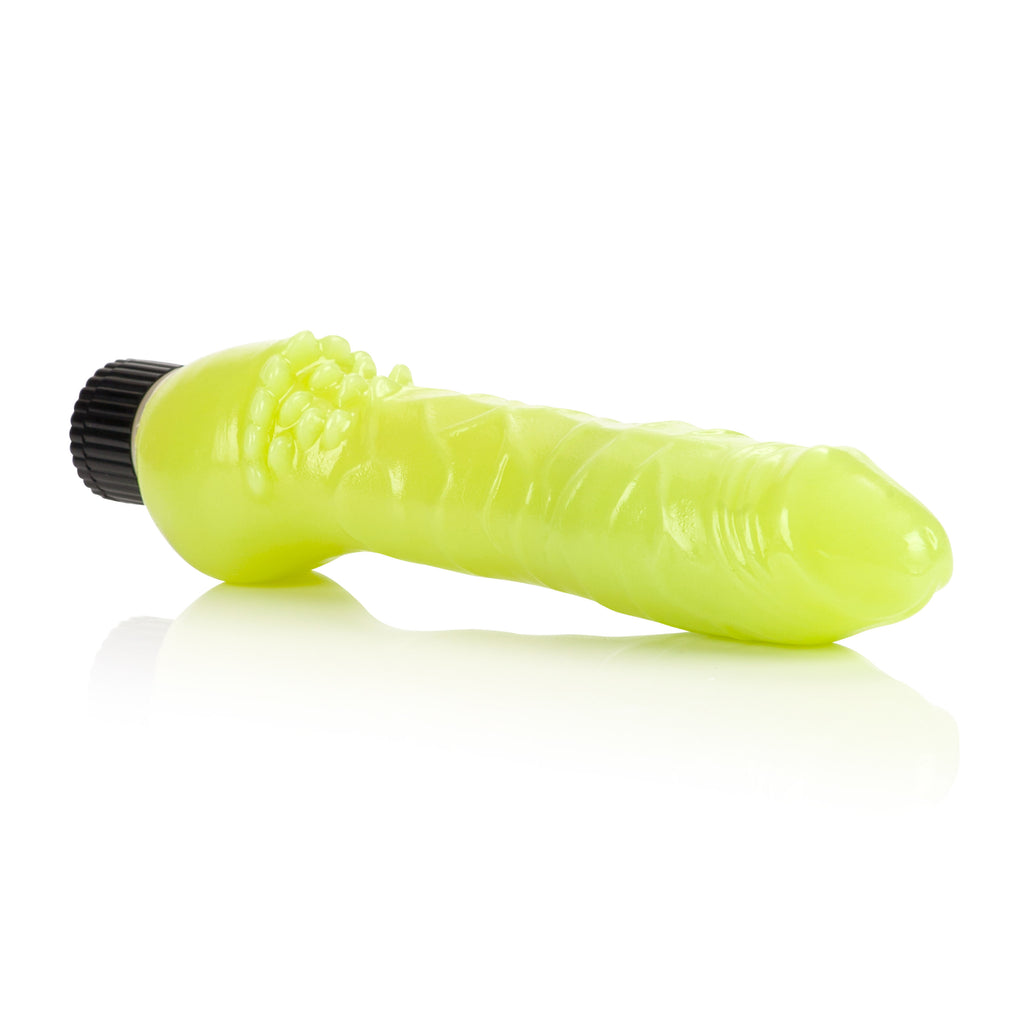 Glow-in-the-Dark Jelly Penis Vibe 7 Inches - Green by CalExotics from LoveMart Co.