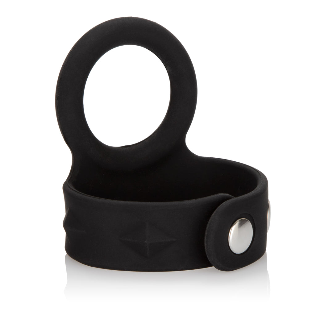 Silicone Tri-Snap Scrotum Support Ring - Large by CalExotics from LoveMart Co.