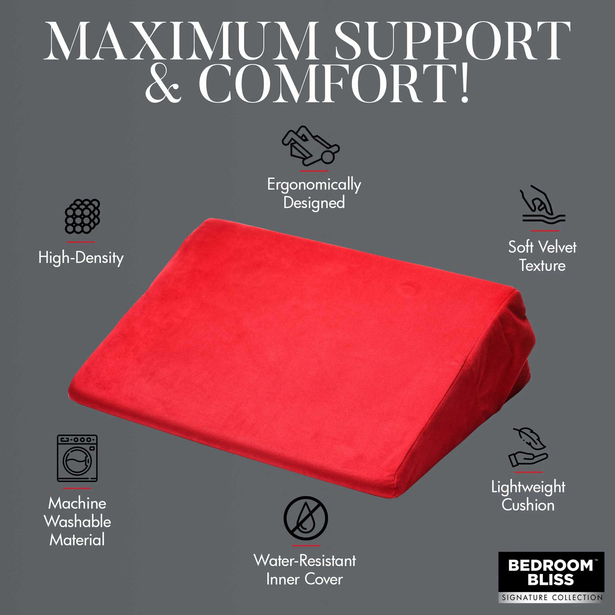 Love Cushion Small Wedge Pillow by XR Brands from LoveMart Co.