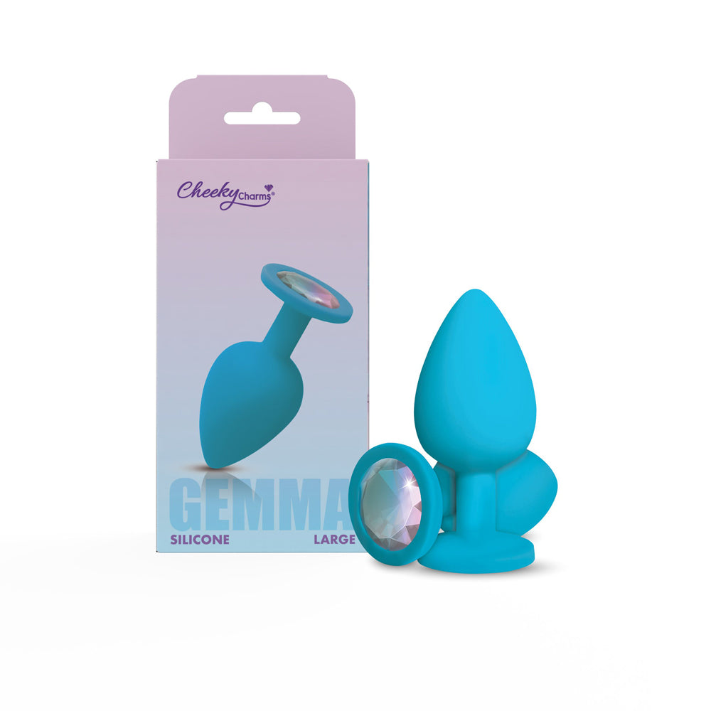 Gemma Clear Iridescent Gem Silicone Plug - L by Viben from LoveMart Co.