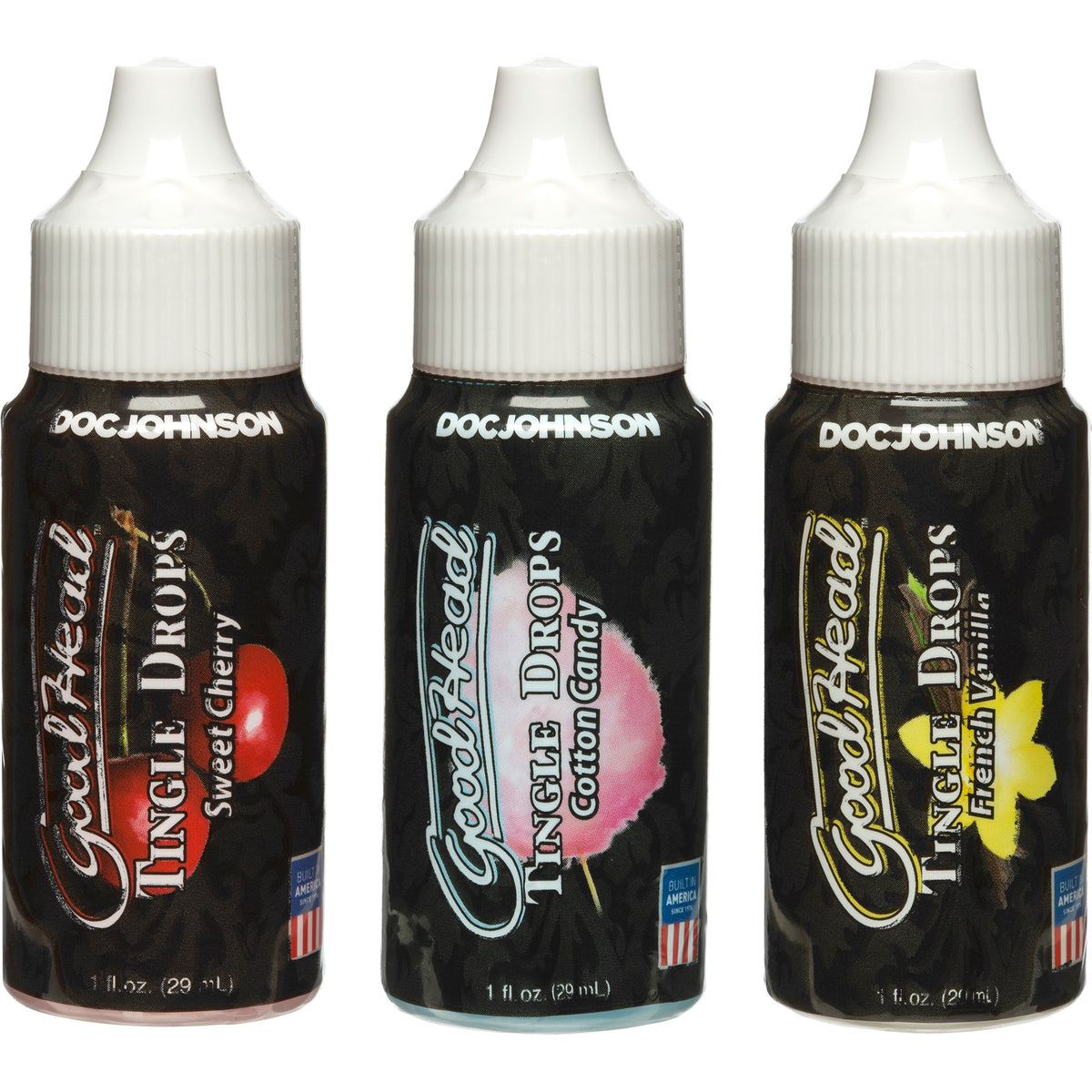 Goodhead Tingle Drops- 3-Pack French Vanilla Cotton Candy Sweet Cherry by Doc Johnson from LoveMart Co.