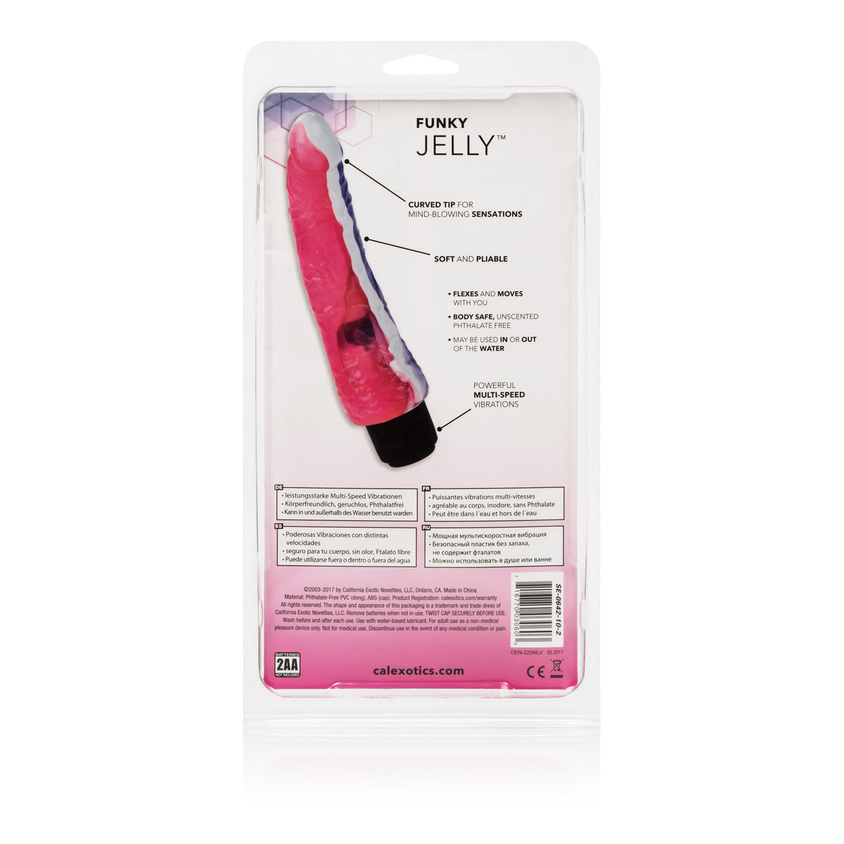 Funky Jelly Vibe 7.5 Inches - Pink/purple by CalExotics from LoveMart Co.