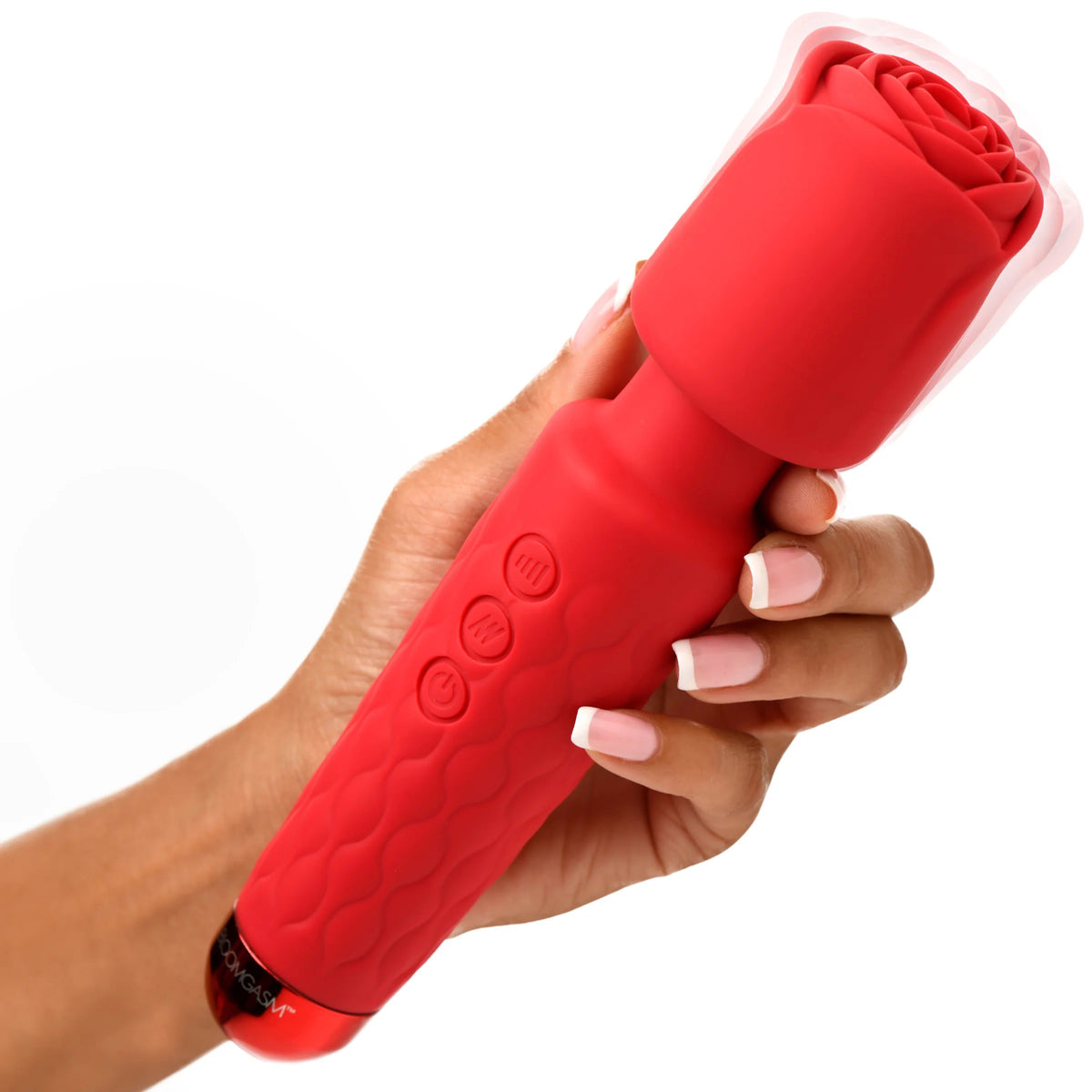 Pleasure Rose 10x Silicone Wand With Rose Attachment by XR Brands from LoveMart Co.
