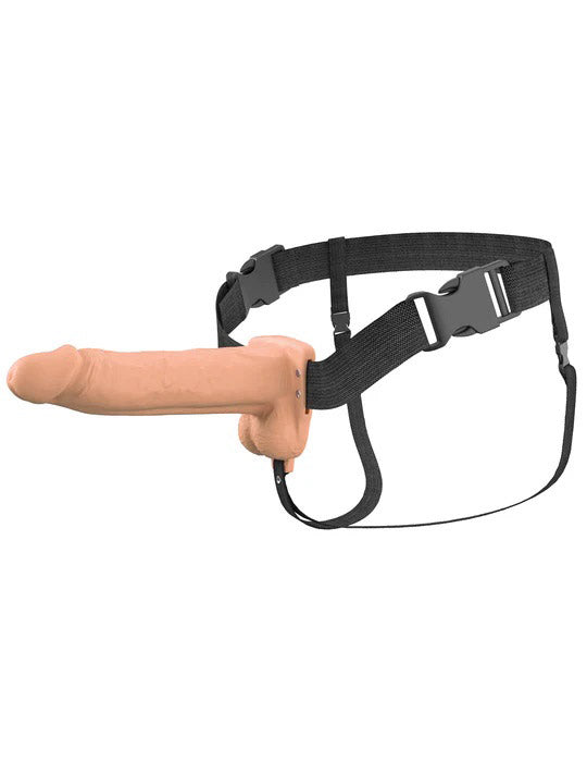 Fantasy X-Tensions Elite 8" Vibrating Hollow Silicone Strap-on - Light by Pipedream from LoveMart Co.