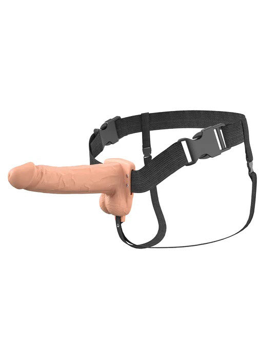 Fantasy X-Tensions Elite 7" Vibrating Hollow Silicone Strap-on - Light by Pipedream from LoveMart Co.