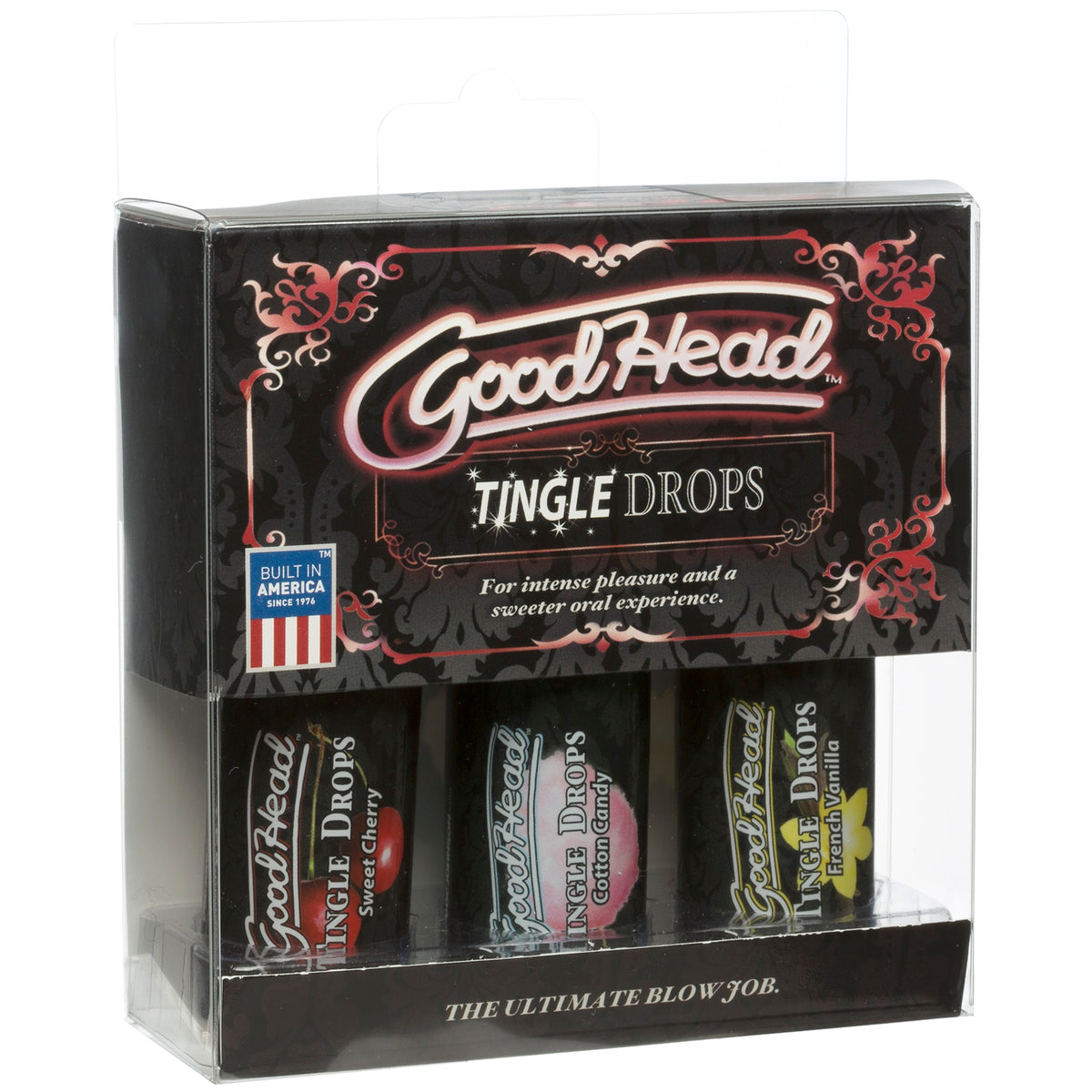 Goodhead Tingle Drops- 3-Pack French Vanilla Cotton Candy Sweet Cherry by Doc Johnson from LoveMart Co.