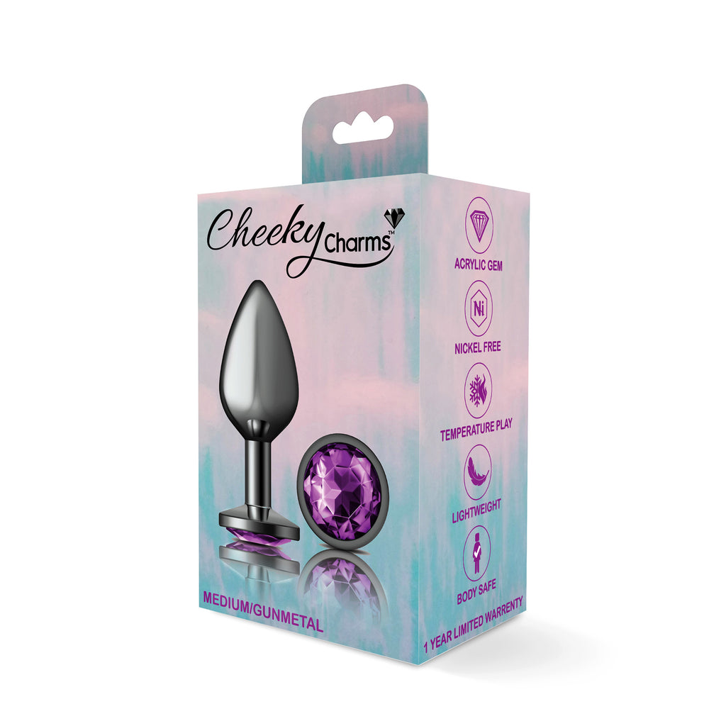 Round Gem Gunmetal Metal Plug - Md by Viben from LoveMart Co.