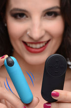 Bang Vibrating Bullet With Remote Control - Blue by XR Brands from LoveMart Co.