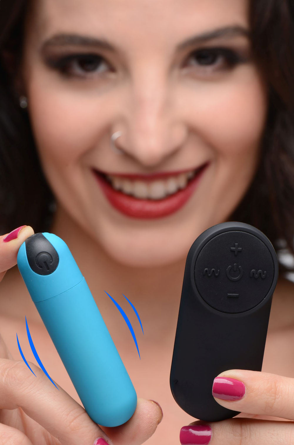 Bang Vibrating Bullet With Remote Control - Blue by XR Brands from LoveMart Co.