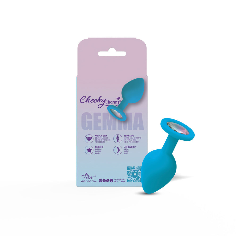 Gemma Clear Iridescent Gem Silicone Plug - M by Viben from LoveMart Co.