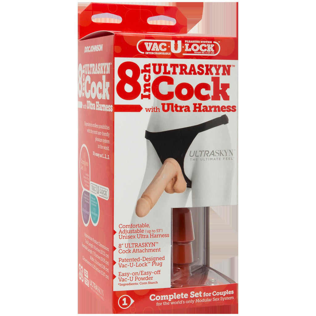 Vac-U-Lock Set - 8 Inch Ultraskyn Ultra Harness by Doc Johnson from LoveMart Co.