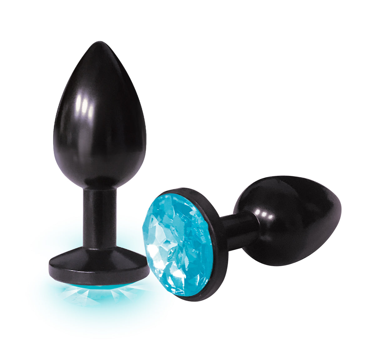 9's Silver Starter Anodized Bejeweled Stainless Steel Plug Aqua by Icon Brands from LoveMart Co.