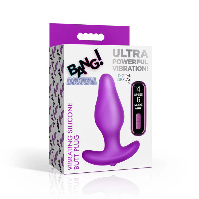 Vibrating Silicone Butt Plug With Digital Remote by XR Brands from LoveMart Co.