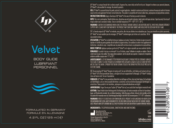 ID Velvet Body Glide 4.2 Oz by ID - Lubricants from LoveMart Co.