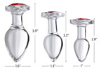 Heart Gem Glass Anal Plug Set by XR Brands from LoveMart Co.