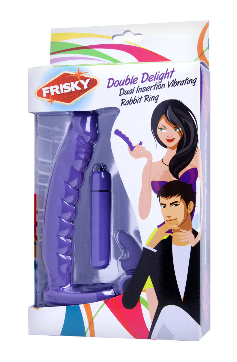 Double Delight Dual Insertion Vibrating Rabbit Cock Ring by XR Brands from LoveMart Co.