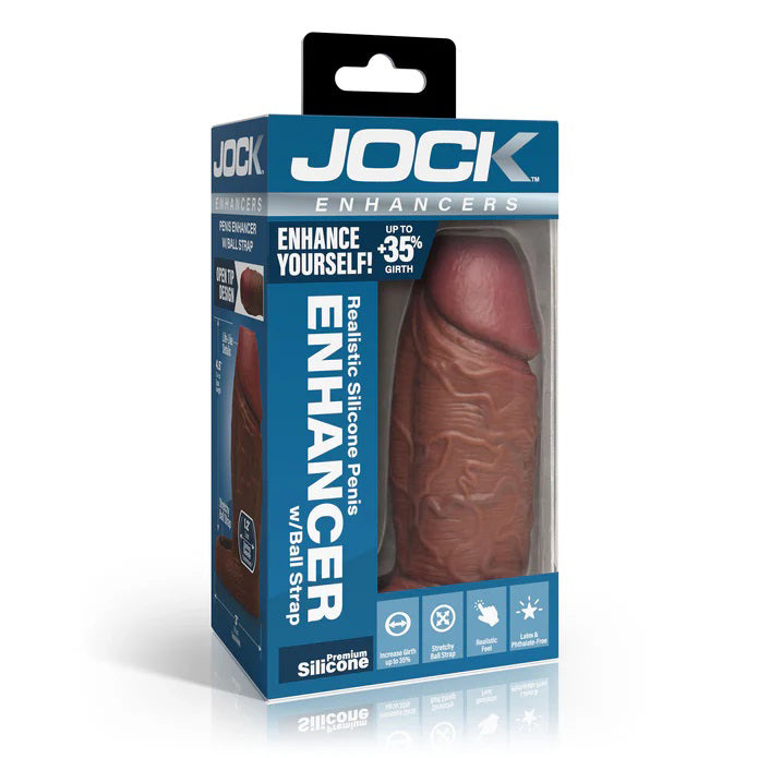 Jock Silicone Penis Extension Sleeve - Dark by Curve Toys from LoveMart Co.