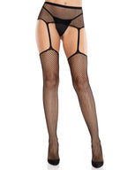 Sinful Fishnet Garter Belt Stockings O/s by Leg Avenue from LoveMart Co.