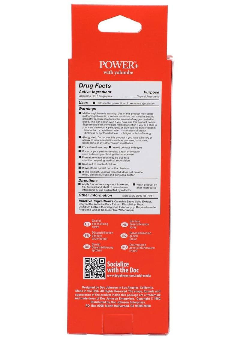Power Plus Delay Spray for Men - 2 Fl. Oz. - Boxed by Doc Johnson from LoveMart Co.