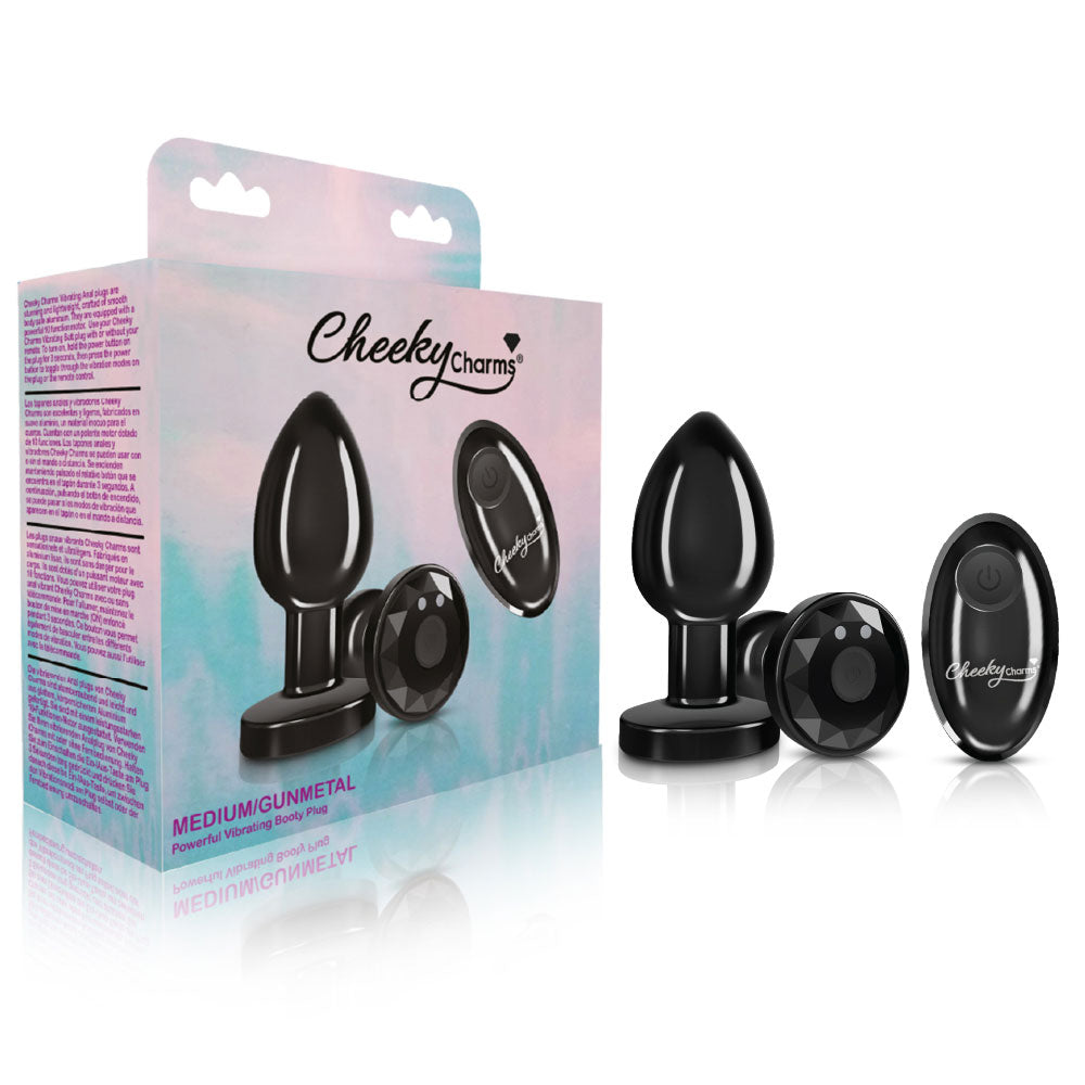 Vibrating Gunmetal Metal Remote Plug - Medium by Viben from LoveMart Co.