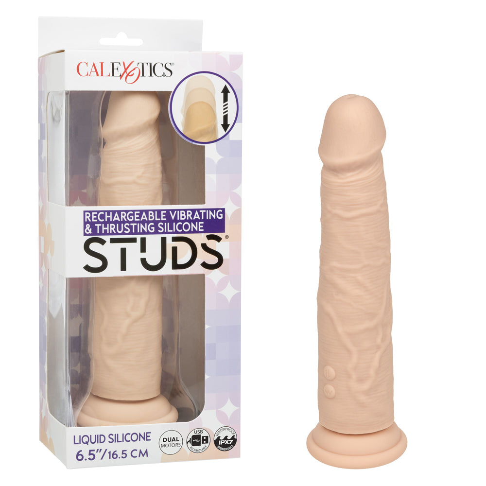 Rechargeable Vibrating and Thrusting Silicone Studs by CalExotics from LoveMart Co.