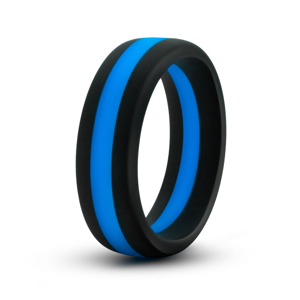 Performance - Silicone Go Pro Cock Ring - Black/blue/black by Blush from LoveMart Co.