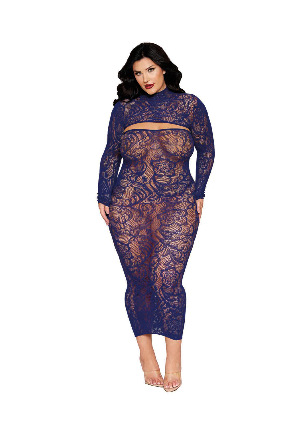 Bodystocking Gown and Shrug Dmnd - Queen - Eclipse by Dreamgirl from LoveMart Co.