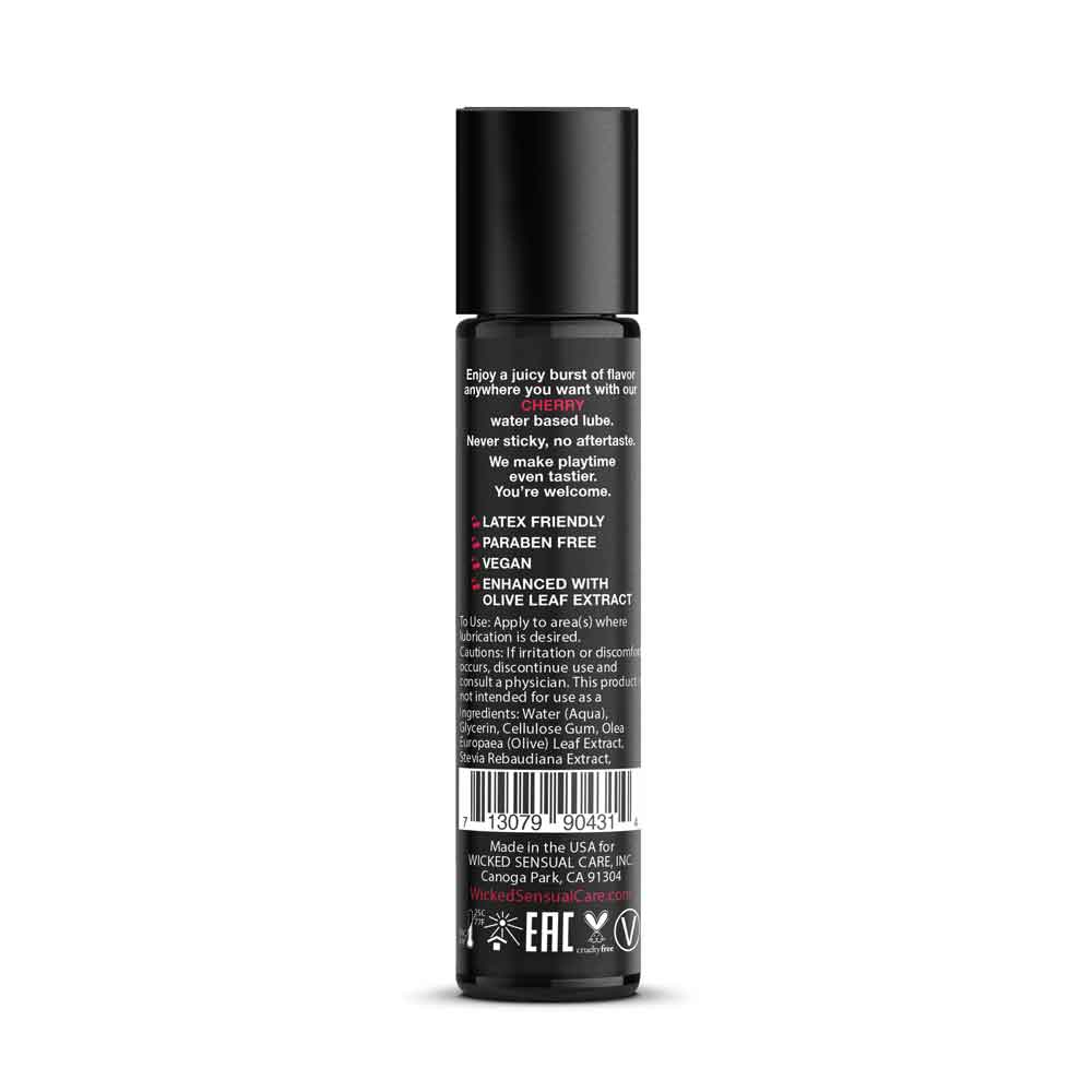 Cherry Flavored Water Based Intimate Lubricant - 1 Fl. Oz. by Wicked Sensual Care from LoveMart Co.
