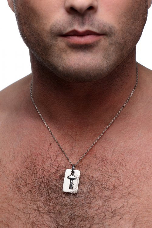 Cuffed Locking Bracelet and Key Necklace by XR Brands from LoveMart Co.