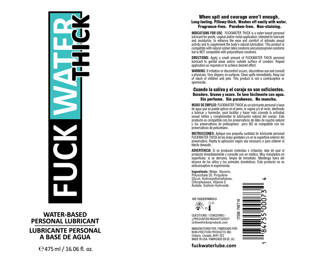 Fuck Water Thick 16oz Water Based Lubricant by Fuck Water from LoveMart Co.